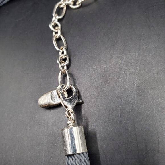 Tree of Life Pendant Necklace Silver Tone Multi-Strand Cord Adjustable Choker - Picture 9 of 9